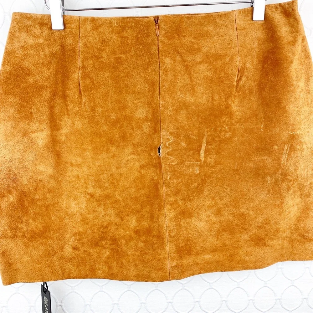 NWT Blank NYC Brown Suede Western Leather Skirt Size 31/12 - Picture 5 of 8